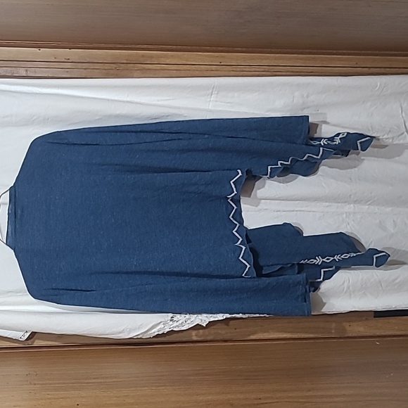 Young threads NYC asymmetrical embroidered longsleeve cardigan 2X blue - Picture 5 of 5